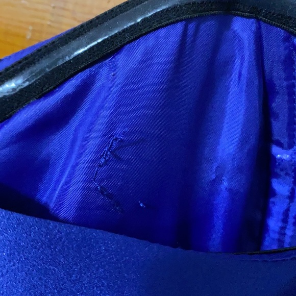 Royal-Blue Satin Betsy & Adam Dress - Picture 4 of 5